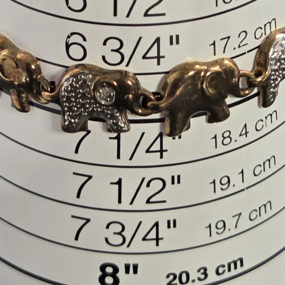 Elephant Links Gold and Silver Bracelet - Picture 6 of 6